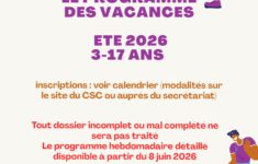 Modalités d'inscription été 2026